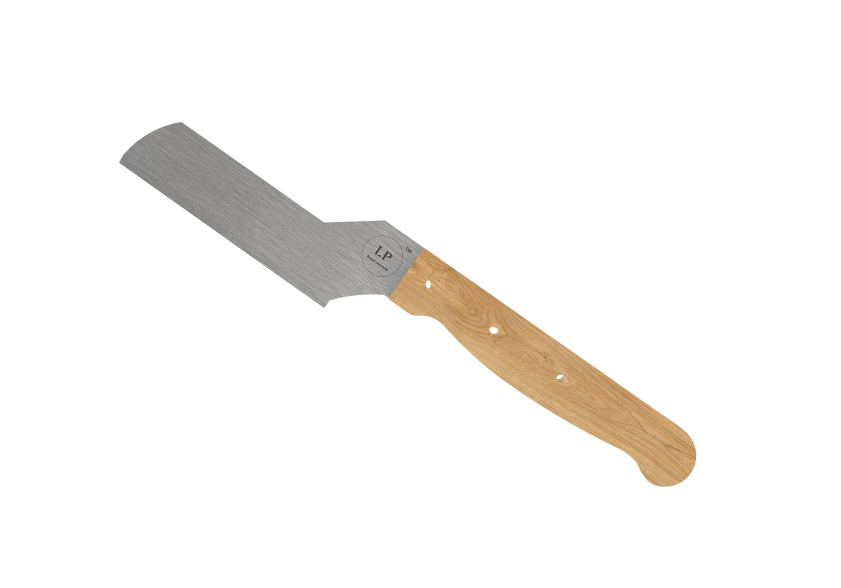 LP Royal Utensils wooden handle table knife with a polished stainless steel blade, designed for dining use.