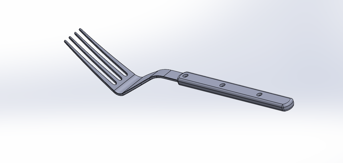 LP Royal Metal Handle Fork from LP Royal Utensils, close-up of stainless steel fork with durable metal handle on a white background.