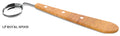 LP Royal Utensils wooden handle soup spoon with a polished silver finish, showcasing a sturdy design and comfortable grip