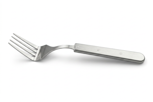 Individual metal-handled fork