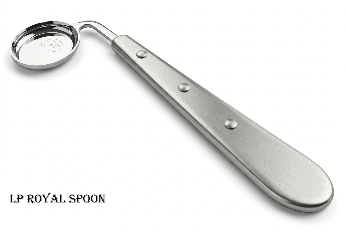 LP Royal Spoon with a brushed silver metal handle