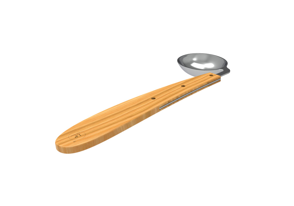 LP Royal Wooden Handle Soup Spoon with polished wooden handle and stainless steel bowl, ideal for serving soups and stews.